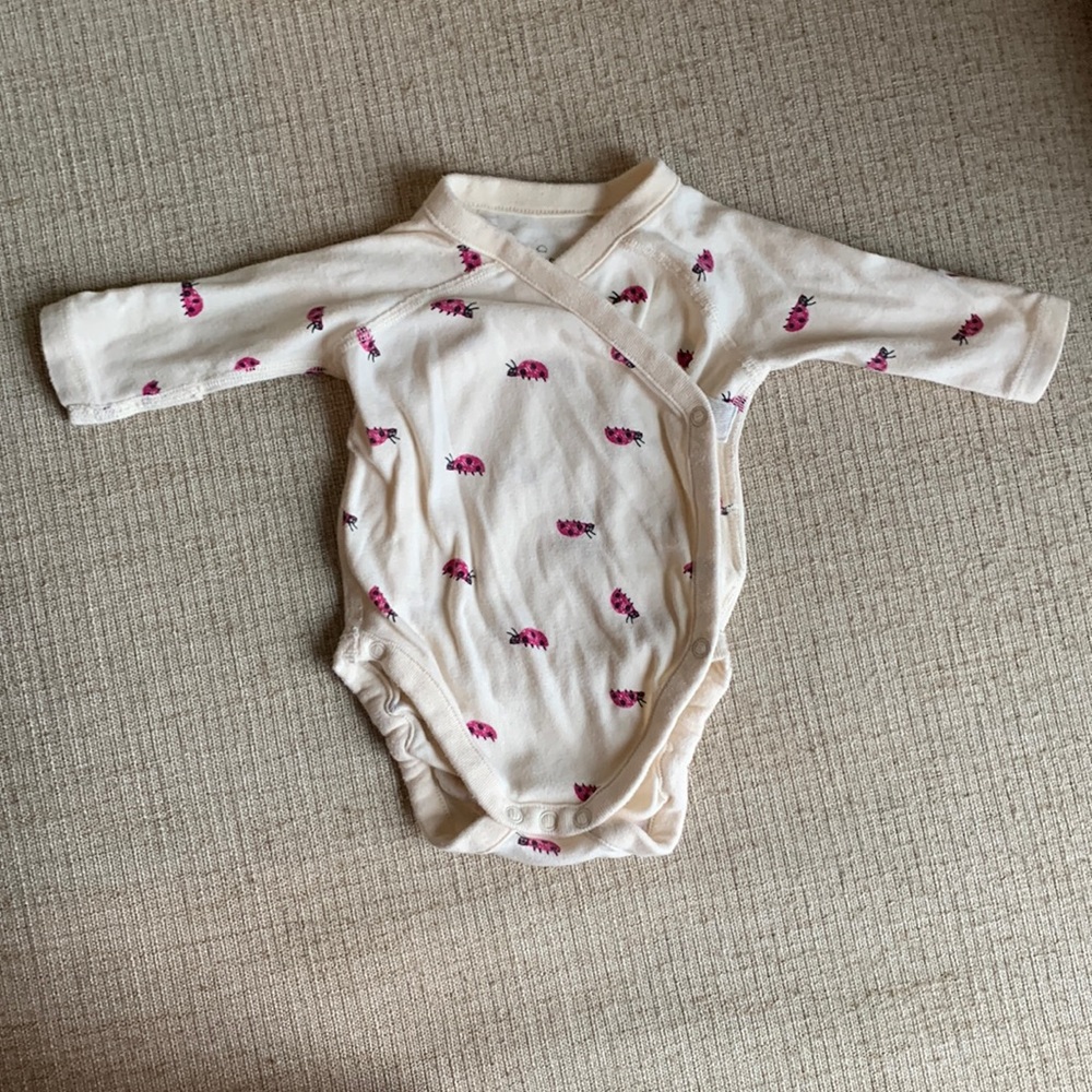 Hanna Andersson Ladybug Kimono long sleeve bodysuit